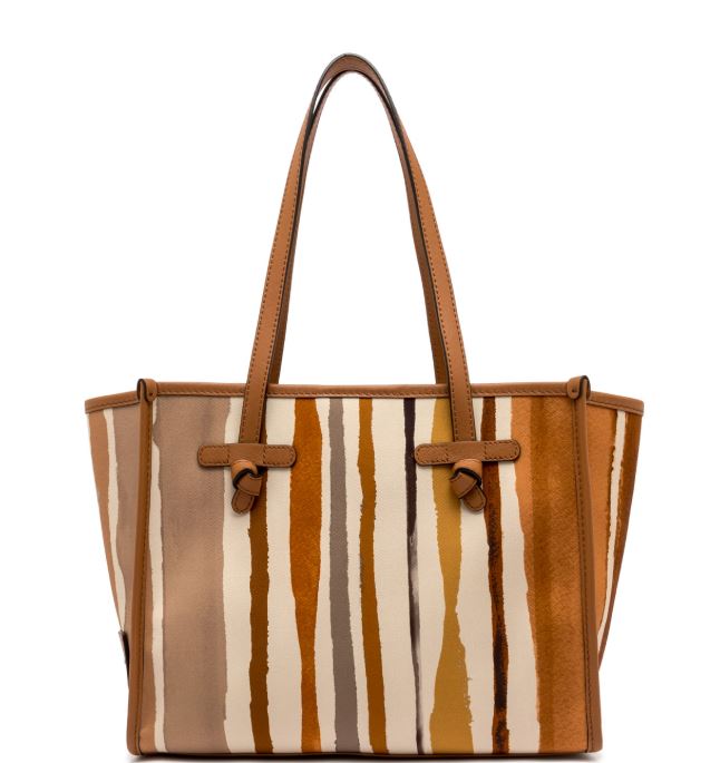 Bolso Marcella rayas camel mediano